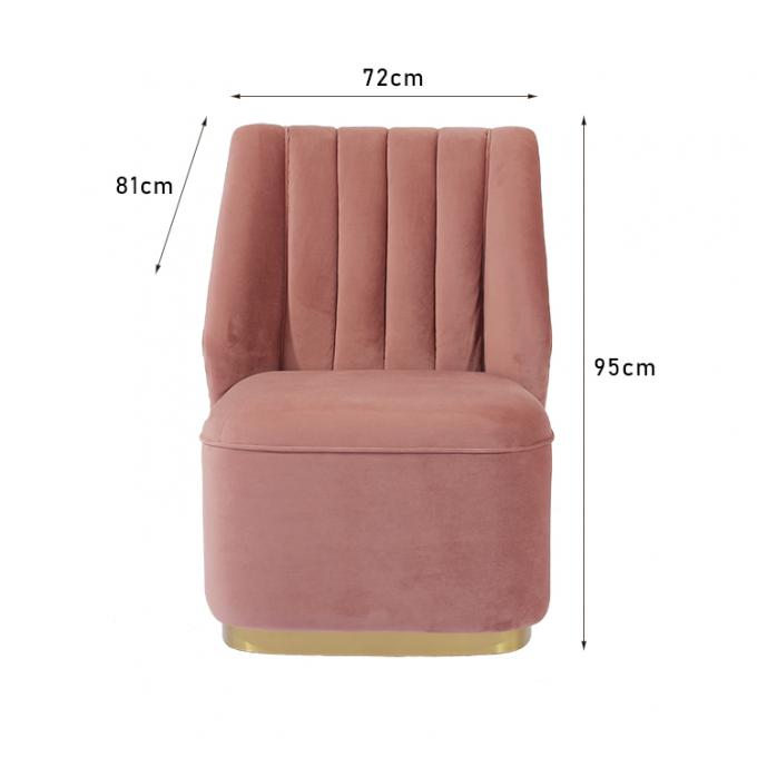 Nordic Style Tufted Pink Velvet Modern Fabric Sofa 95cm Height 0