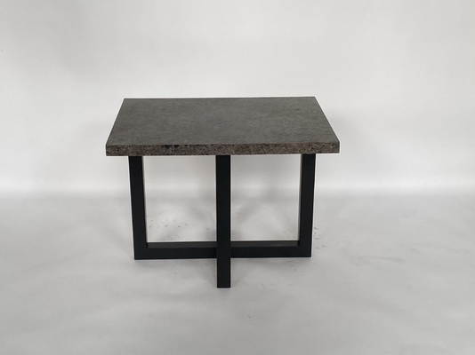 قیمت خوب Stone Top Bedside Coffee Table Stainless Steel Base Luxury Modern آنلاین