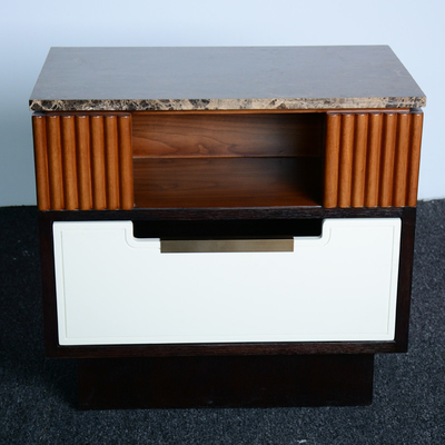 قیمت خوب American Style Marble Top Bedside Table Nightstand Bedroom Furniture آنلاین