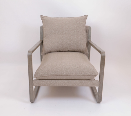 قیمت خوب Hotel Bedroom Solid Oak Wood Lounge Chair Stainless Steel Base آنلاین