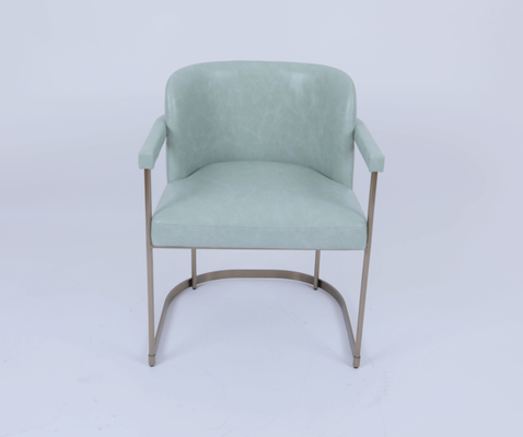 قیمت خوب Brushed Brass Luxury Vinyl Living Room Stainless Steel Dining Chair Commercial آنلاین