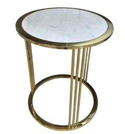 قیمت خوب Brass / Gold Glass Living Room Coffee Table Decoration For Hotel Bedroom آنلاین