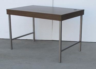 قیمت خوب Wooden Top Hotel Writing Desk Metal Legs For Study / Dining , Dark Color آنلاین