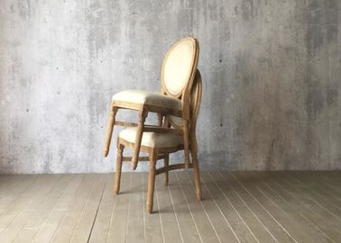 قیمت خوب Elegant Oak Wood Round Back Dining Room Chairs Fabric Leisure For Hotel / Restaurant آنلاین