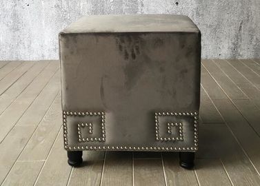 قیمت خوب Velvet Fabric Bedroom Ottoman Bench Cube For End Bed , Grey Color آنلاین