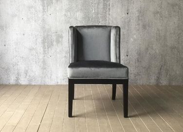 قیمت خوب Grey Velvet Wood And Fabric Dining Room Chairs Indoor Type French Style آنلاین