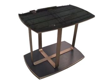 قیمت خوب Tempered Glass Top Metal Frame End Table 10mm Thick For Hotel Modern Style آنلاین