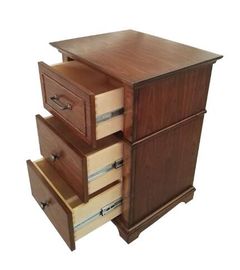 قیمت خوب 3 Drawer Hotel Bedside Tables For Bedroom Furniture , Walnut Veneer آنلاین