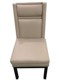 قیمت خوب Leather Beige Color Upholstered Dining Chairs With Black Legs / High Denisty Foam آنلاین