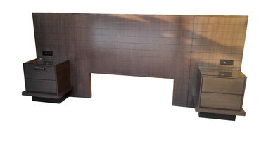 قیمت خوب Queen Size Hotel Style Headboards 2 Night Stands Hospitality Case Goods Dark Walnut Color آنلاین