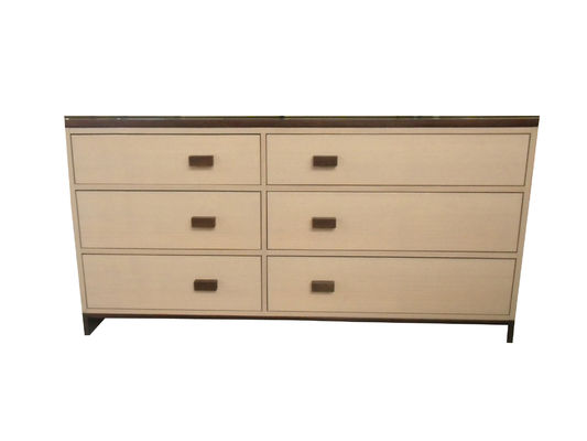 قیمت خوب White Painted Six Drawer Dresser / Chest , Hospitality Stand Up Dresser آنلاین