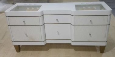 قیمت خوب White Color Oak Bathroom Storage Cabinet With Drawers , Quartz Stone Top آنلاین