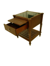قیمت خوب 1 Drawer Stone Top Hotel Bedside Tables Walnut Wood For Living Room آنلاین