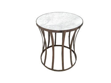 قیمت خوب Gold Metal Base Living Room Side Tables For Hotel Furniture , Modern Round Coffee Table آنلاین