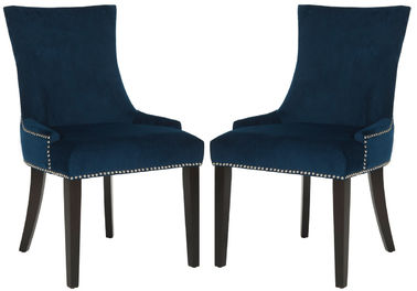 قیمت خوب American New model modern style high back with slver neilheads  linen fabric wood dining chair آنلاین