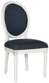 قیمت خوب French  New model modern style oval back white wood frame with  black  fabric wood dining chair آنلاین
