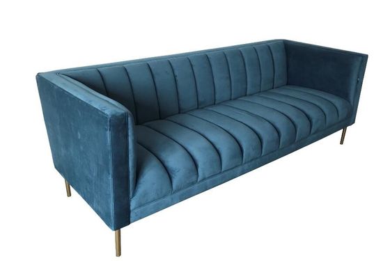 قیمت خوب 2018 New model blue couch fabric upholstery furniture for wedding rental Metal sofa آنلاین