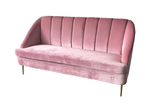 قیمت خوب Pink velvet sofa,velvet  couch fabric upholstery furniture for wedding rental sofa آنلاین