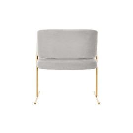 قیمت خوب Home furniture metal tube brass golden base with grey velvet fabric Copenhagen Dining Chair آنلاین