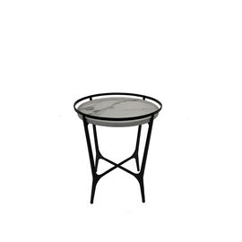 قیمت خوب iron with powder coating white and black marble top coffee table for living room, small tea table, side table آنلاین