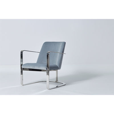 قیمت خوب Modern Design Clean Blue Fabric Furniture Dining Room Chairs With Steel Metal Base آنلاین