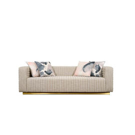 قیمت خوب American Classic Home Furniture Living Room Sofa 4 Seat Chesterfield Modern linen Fabric Sofa آنلاین