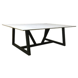 قیمت خوب New Customized Stone Or Wood Top Black Stainless Steel  Living Room Coffee Table آنلاین