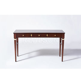 قیمت خوب Antique MDF Wooden Writing Desk With Walnut Veneer Solid Wood Legs with Three Drawer آنلاین