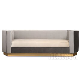 قیمت خوب Comfortable Living Room Sofa Mosaic Contrast Color Leather With Chenille Soft Sponge Cushion آنلاین