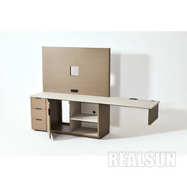 قیمت خوب HPL Console Table Streamline Unit Luxury Hotel Bedroom Furniture With Laminate Outlets And Usb آنلاین