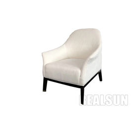 قیمت خوب Custom Lounge Chairs Single Seater Wooden Sofa Chair Black Solid Wood Leg With Linern Fabric آنلاین
