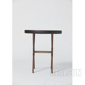 قیمت خوب Circular Upholstered Top Luxury Hotel Bedroom Furniture X Base Solid Wood Legs Drink Table آنلاین