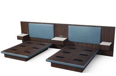 قیمت خوب 5 Star Hyatt Bed Luxury Hotel Bedroom Furniture With Zebra Wood Veneer And Power Outlet آنلاین