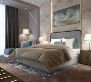 قیمت خوب Dubai Luxury Hotel Style Bedroom Furniture Modern Design Metal Frame آنلاین