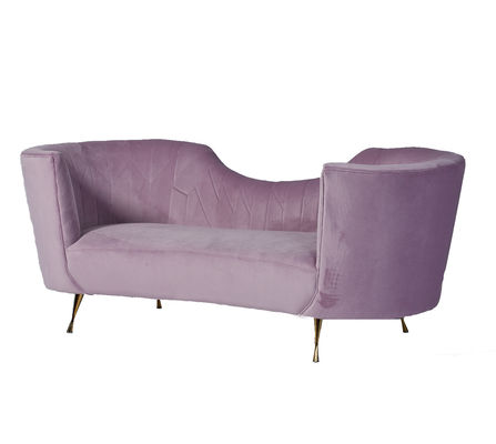 قیمت خوب Upholstery Unique Arc Baby Pink Curved Velvet Couch آنلاین