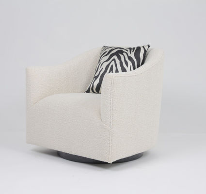 قیمت خوب Modern Living Room Luxury Fabric Fluffy Single Beige Armchair آنلاین