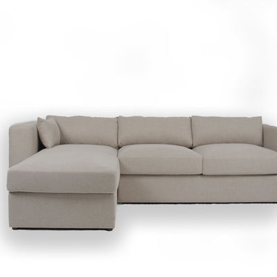 قیمت خوب Contemporary 3 Seater L Shape Fabric White Velvet Sectional Sofa آنلاین
