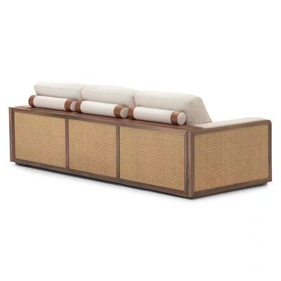 قیمت خوب wooden frame rattan woven backrest and armrest  Luxury Hotel Bedroom Furniture آنلاین