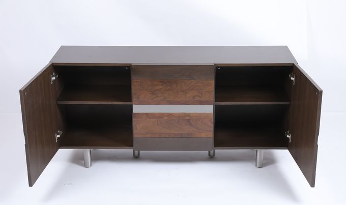 Custom Living Room Buffet Cabinet With 3 Doors Stainless Steel Metal Base 1