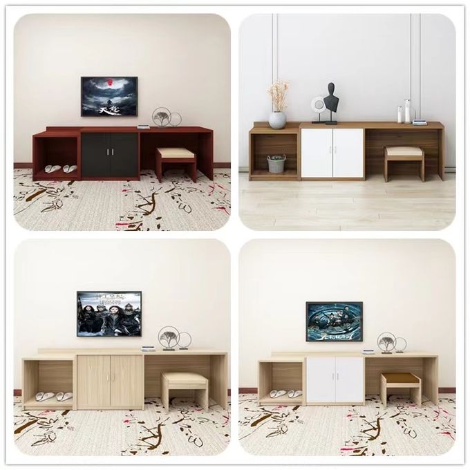 Modern hotel TV cabinet combination solid wood hotel bedroom furniture set 0
